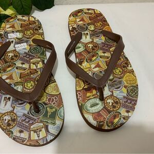 Disney Themed Brown Casual Slide Flip Flop Sandals Shoes Men’s 8